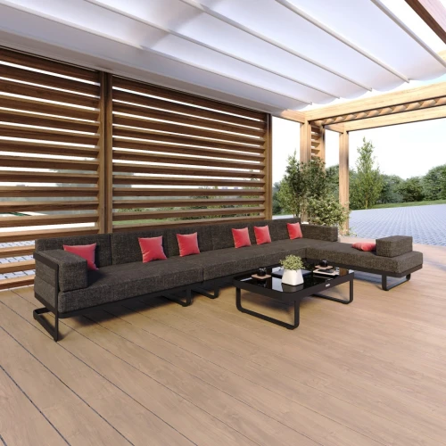 Лаунж зона угловая TESORA маренго - каркас карбон