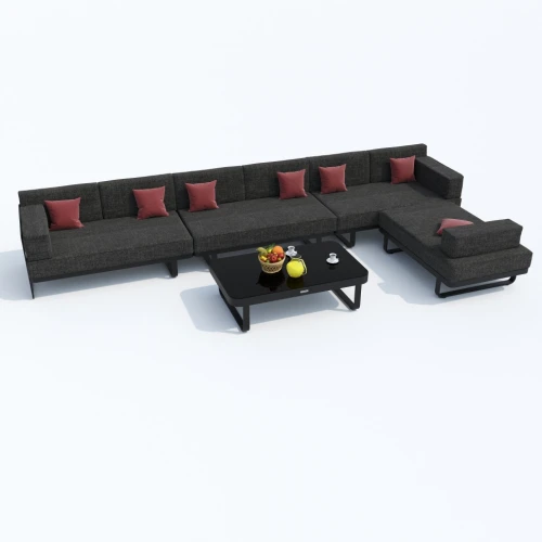 Лаунж зона угловая TESORA маренго - каркас карбон