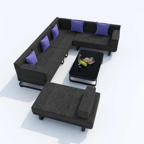 Лаунж зона угловая TESORA маренго - каркас карбон