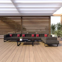 Лаунж зона угловая TESORA маренго - каркас карбон