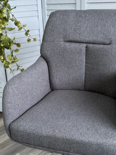 Стул MOON 360 град. поворот. Серый Family-022, ткань / черный каркас / Товарный знак DISAUR