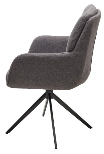 Стул MOON 360 град. поворот. Серый Family-022, ткань / черный каркас / Товарный знак DISAUR