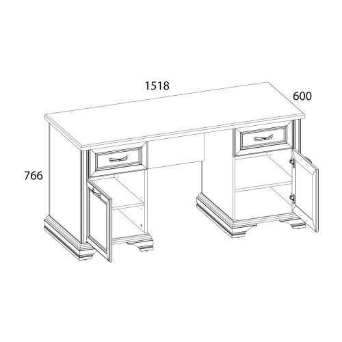 Стол письменный, MONAKO, цвет Сосна винтаж/дуб анкона