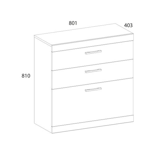 Комод 3S, OSKAR , цвет дуб Санремо