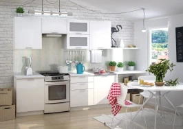 Кухня Ксения 2400 белый глянец