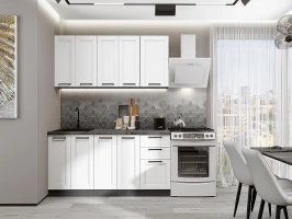 Кухонный гарнитур Нео-01 White Silk Graphite