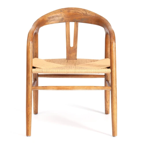 Стул VALI дерево вяз/бечевка, Груша (№3), 50х46х77 см