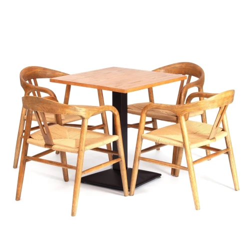 Стул VALI дерево вяз/бечевка, Груша (№3), 50х46х77 см