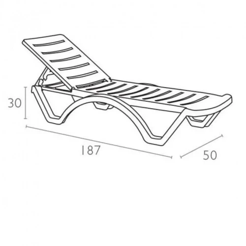 Шезлонг, лежак пластиковый «AQUA» АКВА арт. 595