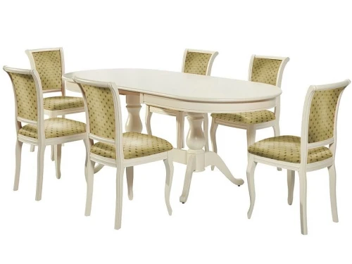 Стол «Фабрицио-2» овал 120x90, слоновая кость