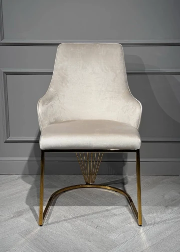 Стул обеденный Сиена MC885-BG-2, 62х57х90 см, бежевый/глянцевое золото