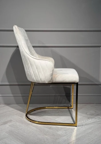 Стул обеденный Сиена MC885-BG-2, 62х57х90 см, бежевый/глянцевое золото