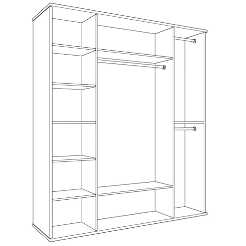 Шкаф распашной четырехдверный с зеркалами Парма Нео