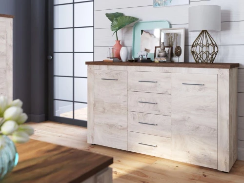 Комод «Мэдисон» 2д4ящ, Дуб эндгрейн/дуб экспрессив бронзовый