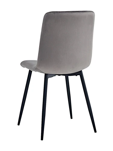 DC209 Стул мягкий, СЕРЫЙ#G62-38 велюр, каркас металл черный КРУГЛЫЙ