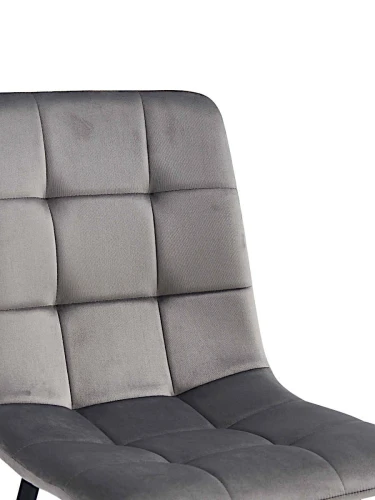 DC209 Стул мягкий, СЕРЫЙ#G62-38 велюр, каркас металл черный КРУГЛЫЙ