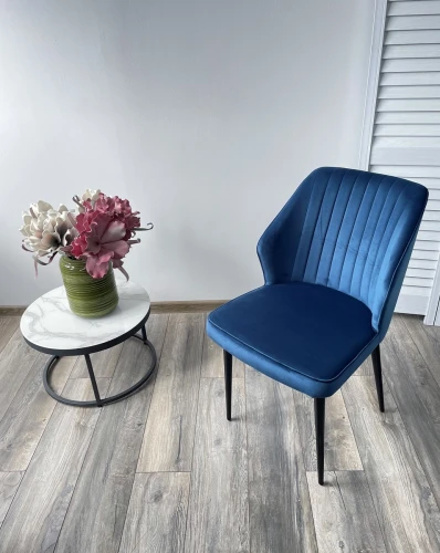 Стул SEATTLE-V СИНИЙ #29, велюр / черный каркас М-City