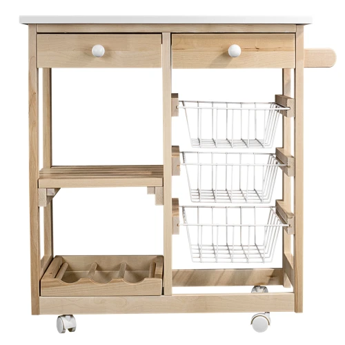 Тумба с баром и корзинами белый/лак