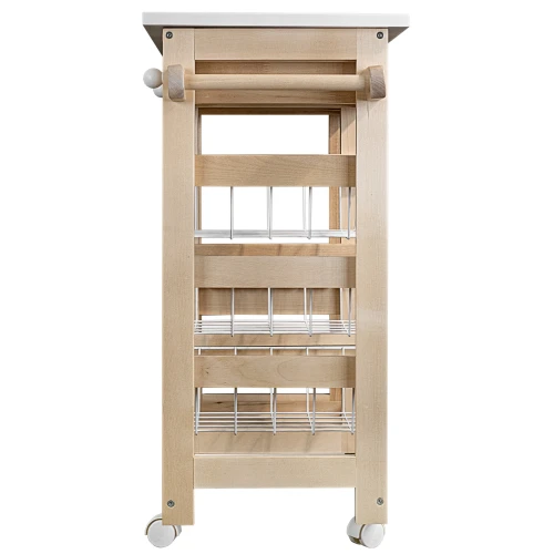 Тумба с баром и корзинами белый/лак