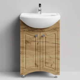 Тумба Адам 55 напольный, Дуб Тортуга ПВХ 2357-43 Vodok с раковиной в комплекте