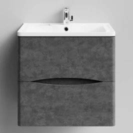 Тумба Адель 60  подвесной, Серый камень ПВХ 57806 Vodok с раковиной в комплекте