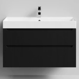 Тумба Бонум 1, 100 подвесной, Дуб цвет 27 Vodok с раковиной в комплекте