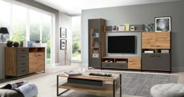 Гостиная Доната 2 Дуб Вотан/Диамант серый