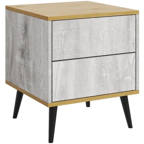 Тумба «Саванна» 2Я КМК.0973.19, бетон пайн светлый/дуб наварра