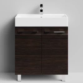 Тумба Мальта 70 напольный, двери, Палисандр ПВХ 43101 Vodok с раковиной в комплекте
