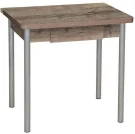 Эко 80х60 стол обеденный раскладной с ящиком / велингтон/металлик Эко 80х60 стол обеденный раскладной с ящиком / велингтон/металлик