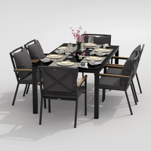 Стол обеденный CANA карбон 180x90