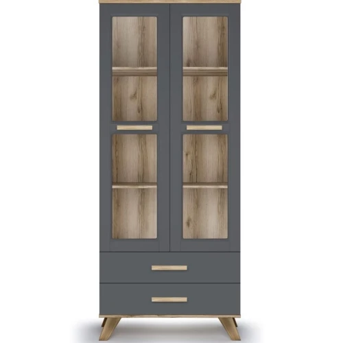 Шкаф-витрина Вега Скандинавия 800, серый