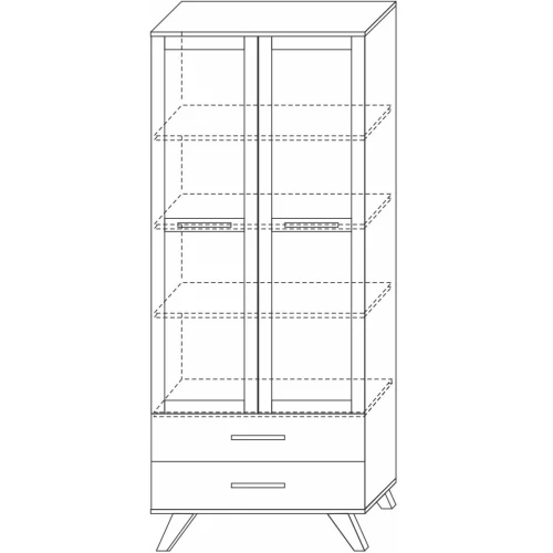 Шкаф-витрина Вега Скандинавия 800, серый