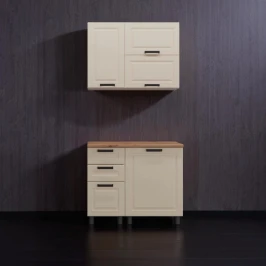 МК Аленушка 1 м с 3 ящ. Астра Крем,скоба черный,сонома