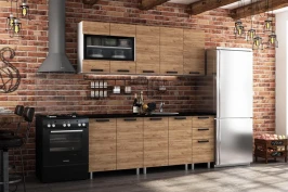 Кухня Крафт 2.0м, Крафт, Черный янтарь