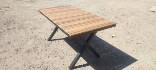 Алюминиевый прямоугольный стол ПОЛИВУД-12 150*80  цвет тик арт.1034