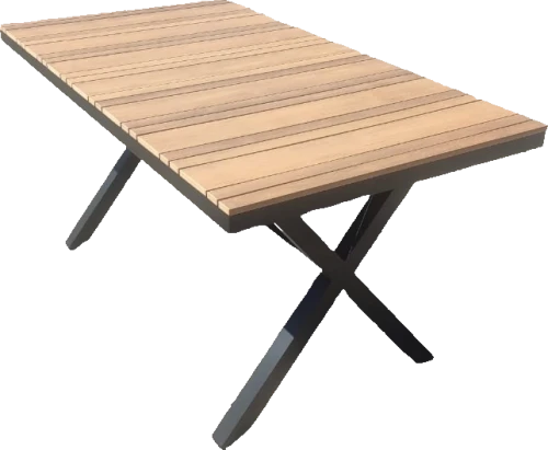 Алюминиевый прямоугольный стол ПОЛИВУД-12 150*80  цвет тик арт.1034