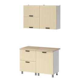 МК Аленушка 1,2м с ящ.в 2 Орхидея Крем,скоба черный,сонома