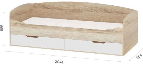 Кровать-тахта «Стелс», Дуб сонома/белый