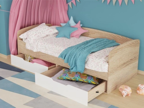 Кровать-тахта «Стелс», Дуб сонома/белый