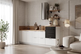 Готовая кухня КГ 2550 ПВХ, Белый софт матовый Арника РМ в.6