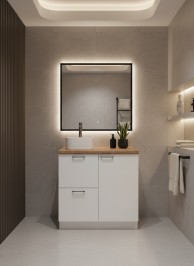 ВГ 900 Белый софт матовый/Белый гладкий Арника РМ (со столешницей) в.2