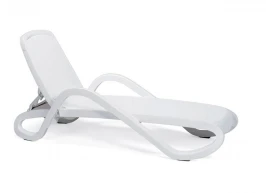 Шезлонг Nardi Alfa с подлокотниками, бело-белый