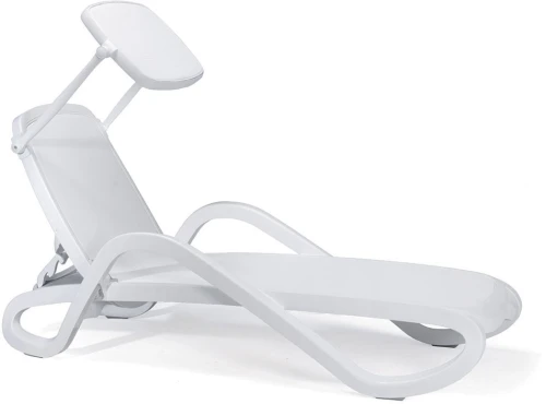 Шезлонг Nardi Alfa с подлокотниками, бело-белый