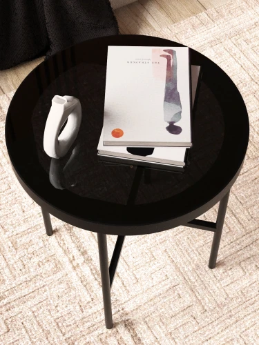 Стол журнальный МеталлАрт М011 МАЛЫЙ стемалит черный/черный