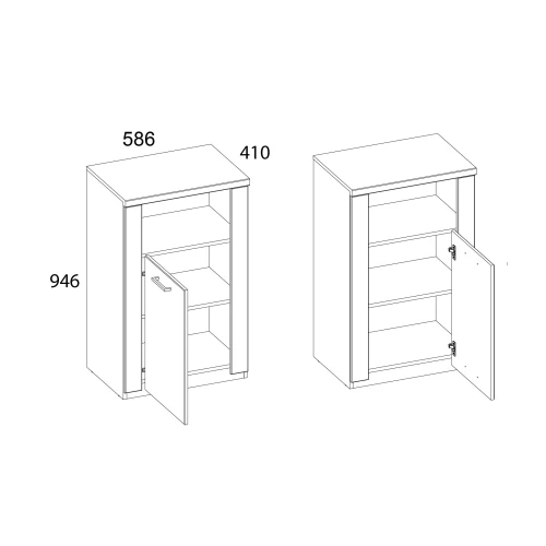 DOORSET, Тумба 1DN. Цвет ДУБ НАВАРРА