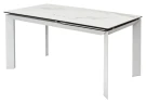Стол CREMONA 140 MATTE STATUARIO Белый мрамор матовый, керамика/ белый каркас, ®DISAUR Стол CREMONA 140 MATTE STATUARIO Белый мрамор матовый, керамика/ белый каркас, ®DISAUR