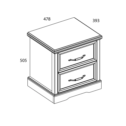TOSCANA NEW, Тумба прикроватная 2S. Цвет ПЕРСИДСКИЙ ЖЕМЧУГ/КАНЬОН