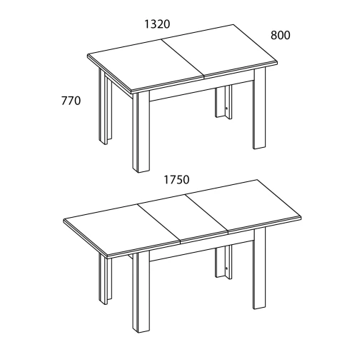 Стол раздвижной, MONAKO, цвет Сосна винтаж/дуб анкона