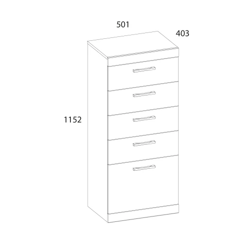 Комод 5S/50, OSKAR , цвет дуб Санремо